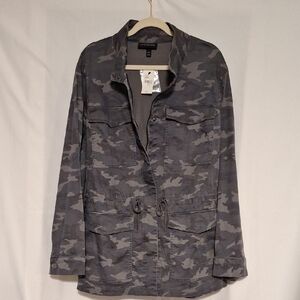 Lane Bryant Charcoal Camouflage Utility Jacket